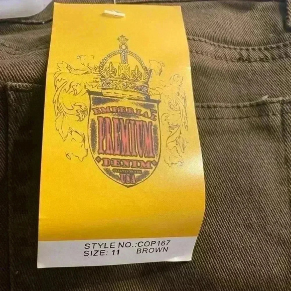 Emperial Premium Denim Skinny Stretchy jeans in brown NWT Juniors  size 11 - Picture 5 of 7